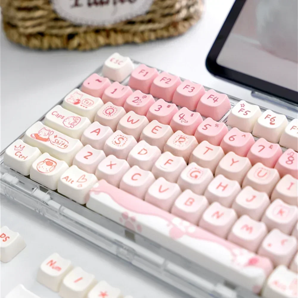 Pc Gaming Pink - Capuchons de touches chaton rose, jeu