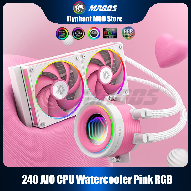 Pc Water Cooling - Refroidisseur d'eau CPU 240 AIO rose